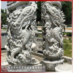 花岗岩龙柱石雕花鸟柱 城市广场景观中的永恒华章
