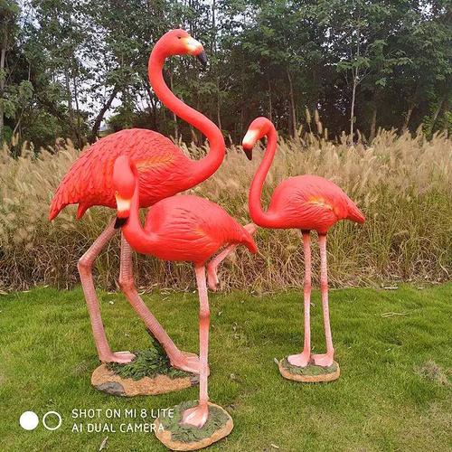 火烈鸟摆件玻璃钢工艺品水景装饰品婚庆拍照道具景观雕塑场景小品
